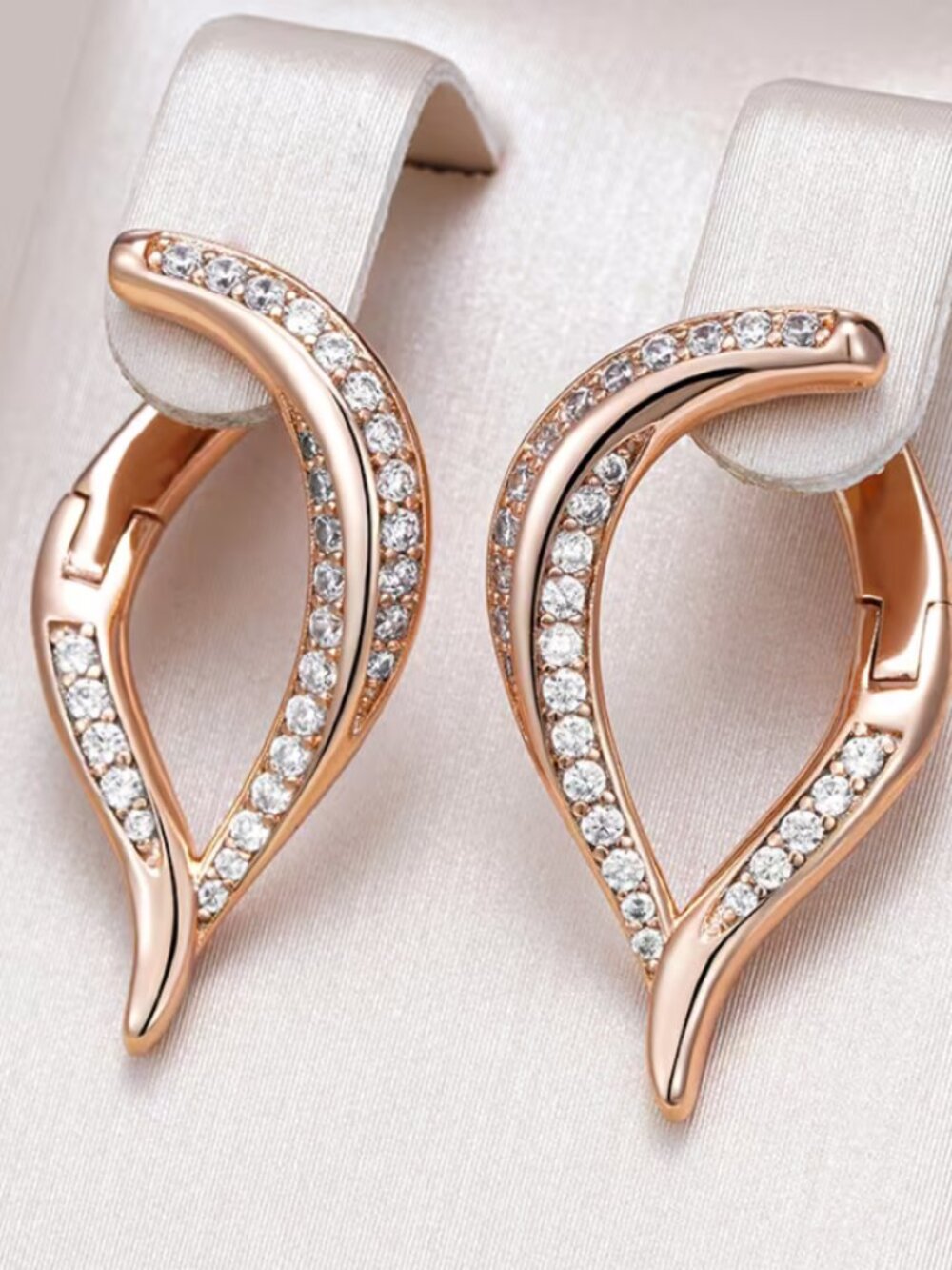 14K Pink Rose Gold Womens Hanging Drop 2ct Diamond Earrings 14 K Silver Jewelry